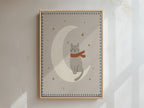 Moon Cat Framed Canvas
