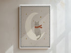 Moon Cat Framed Canvas
