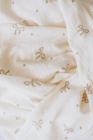Ribbon Muslin Swaddle Blanket