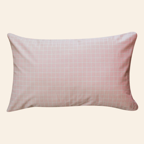 Pink Grid & Spotted Pillowcase
