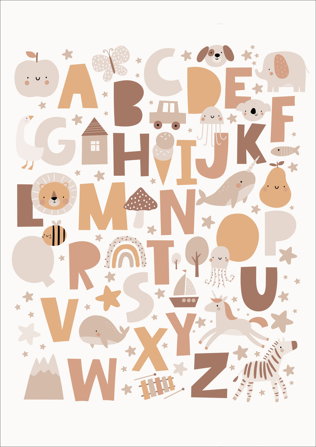 Neutral Alphabet Print