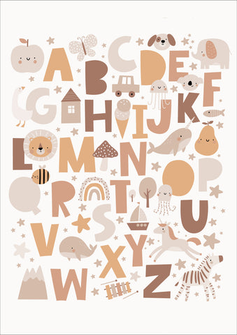 Neutral Alphabet Print
