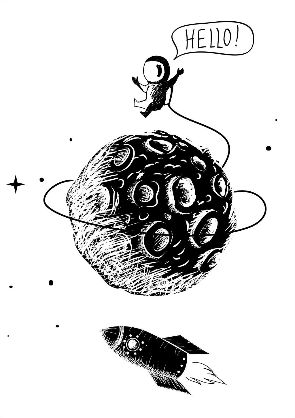Man On the Moon Print
