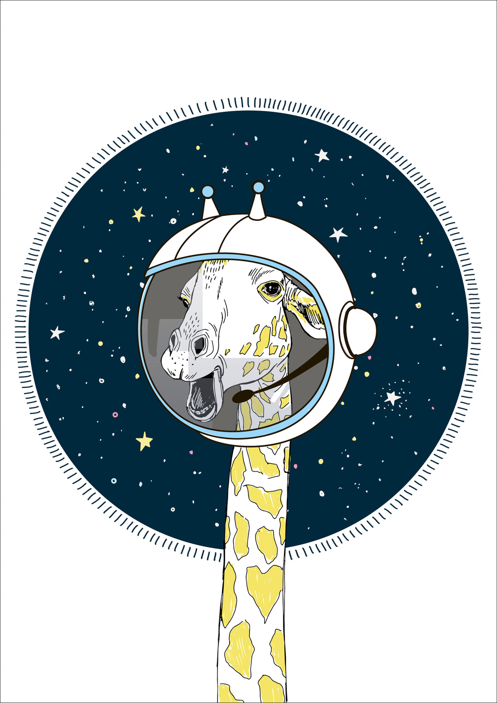 Space Giraffe Print