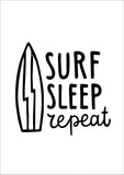 Surf Sleep Repeat Print