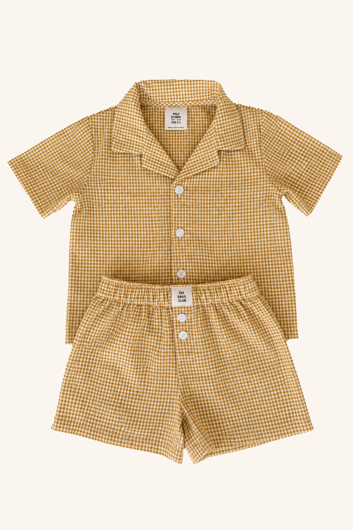 Frankie Yellow Check Short Pj Set