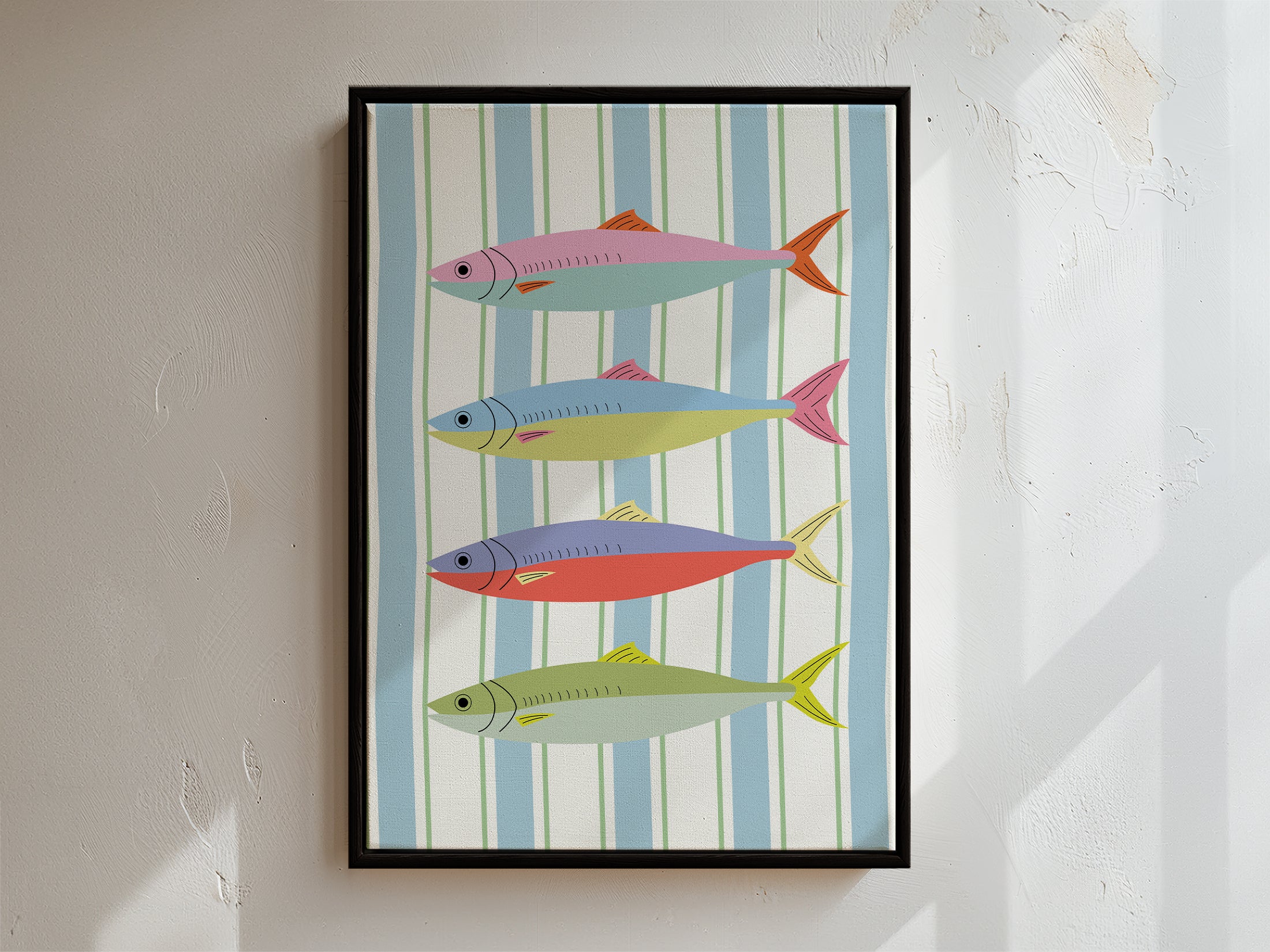 Sardines Framed Canvas