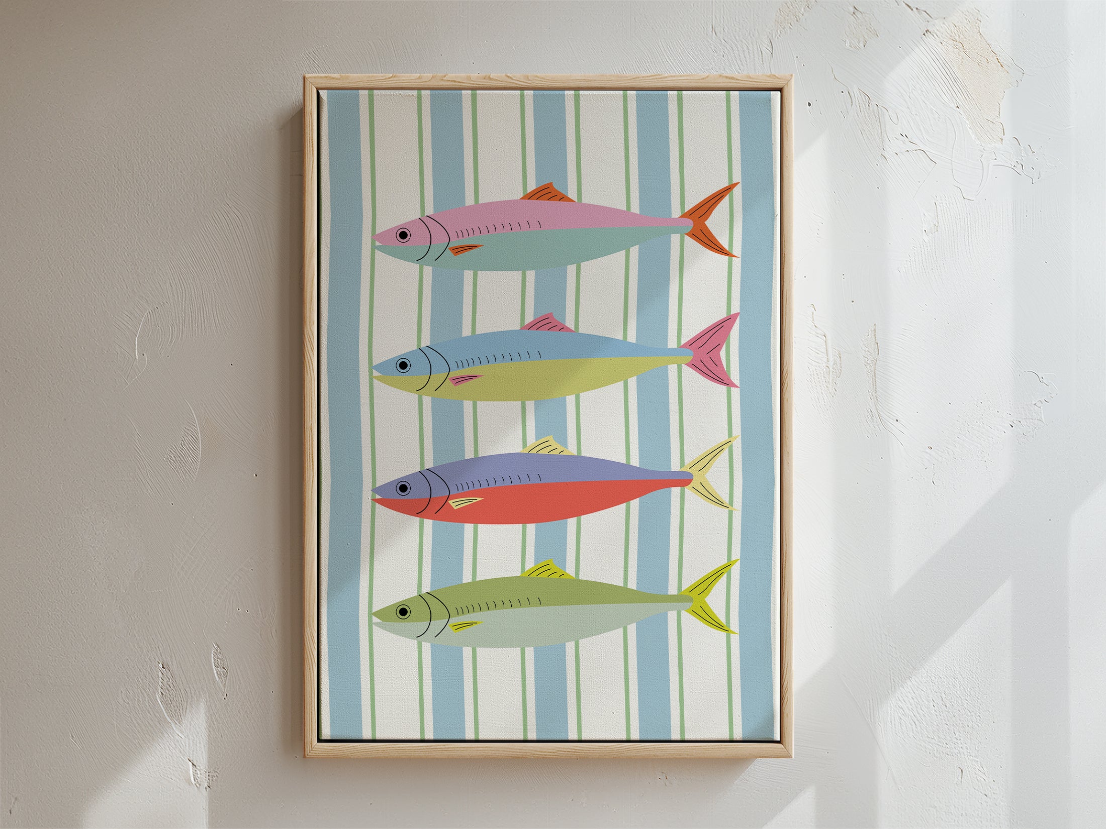 Sardines Framed Canvas