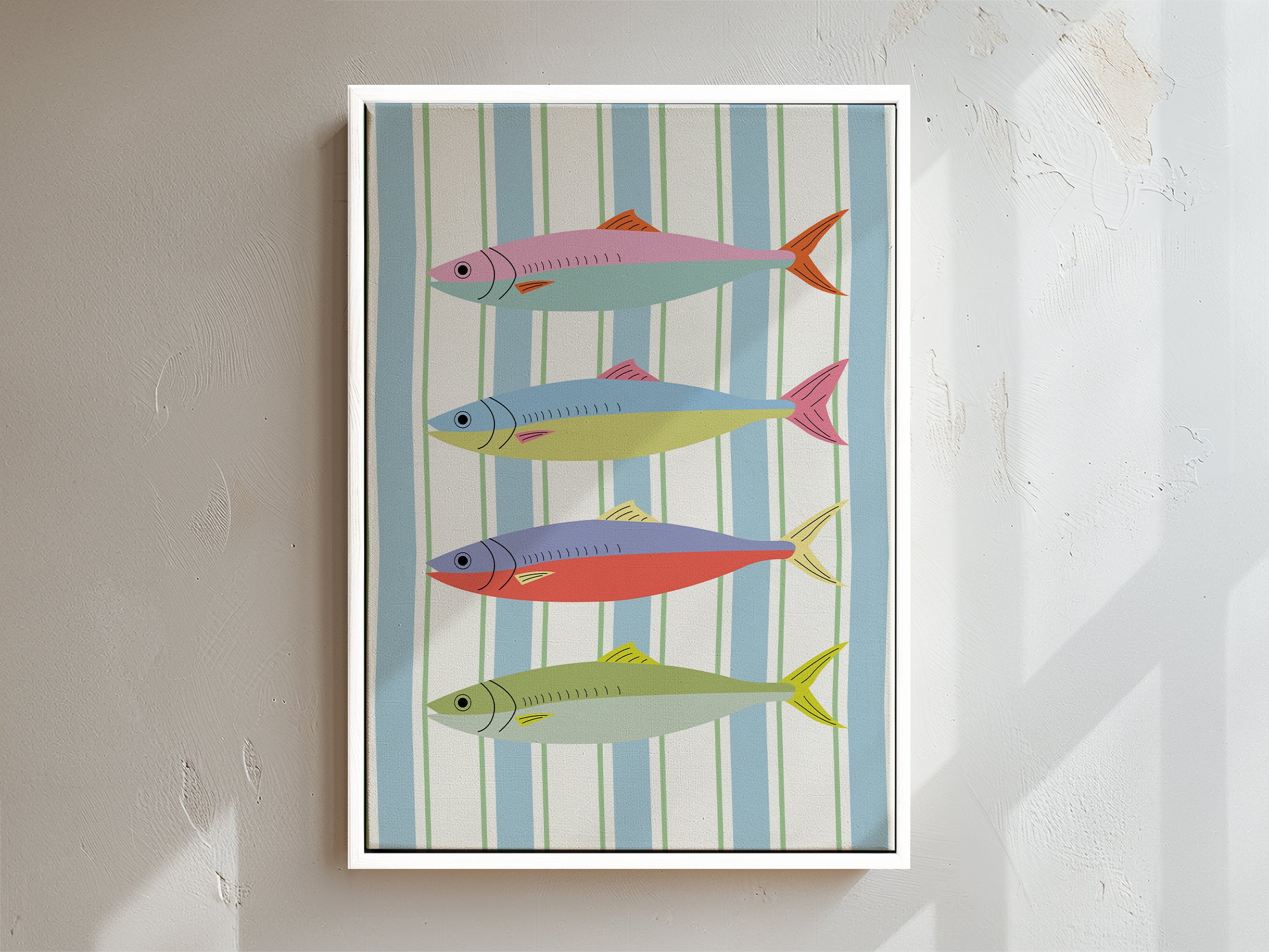Sardines Framed Canvas