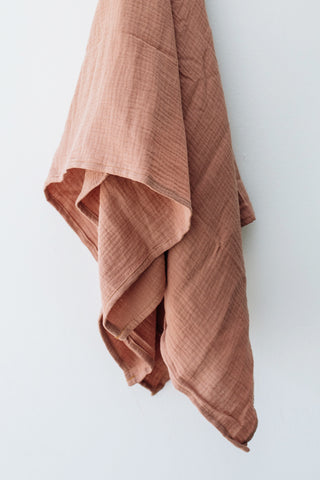Dusty Rose Muslin Swaddle Blanket