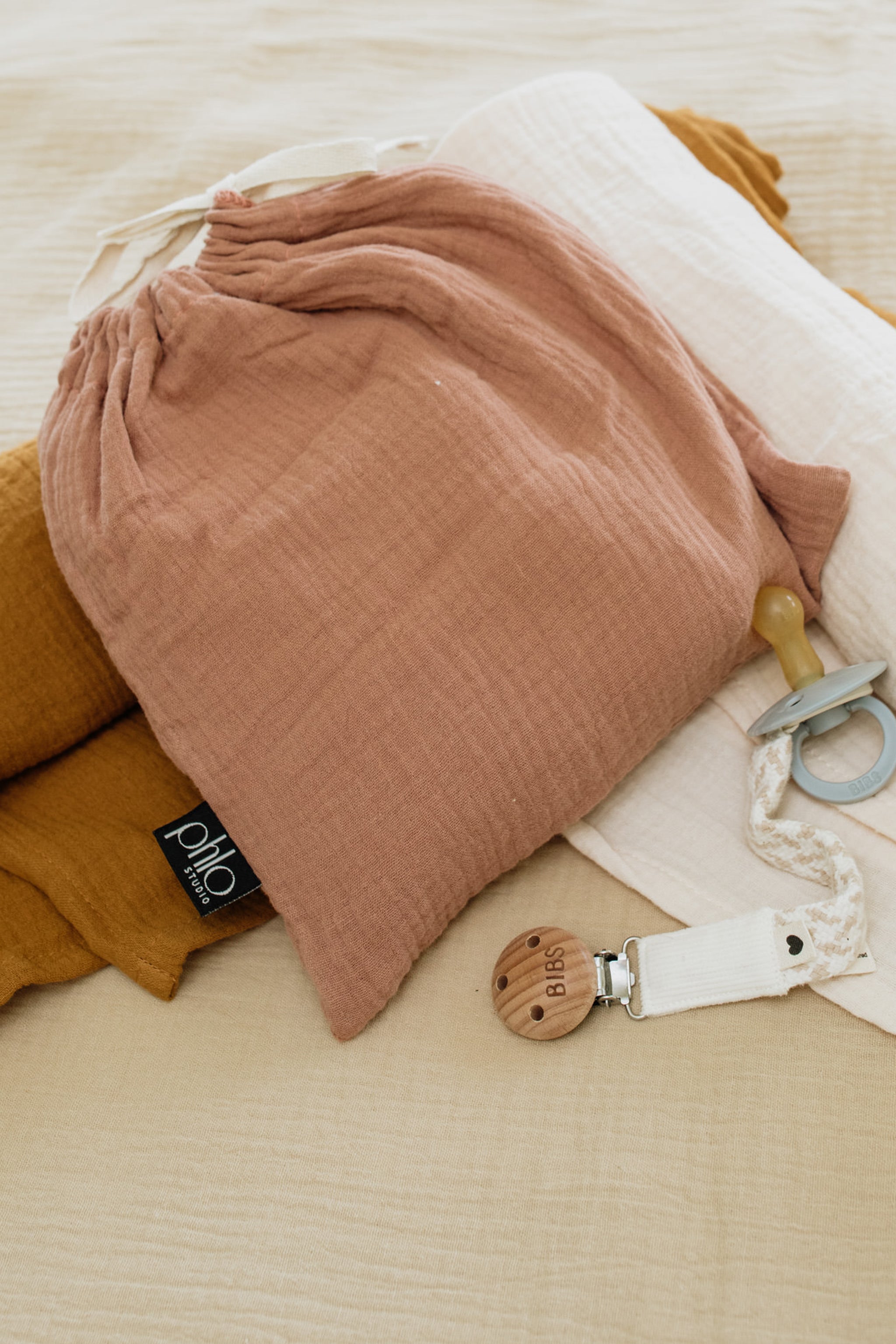 Dusty Rose Muslin Swaddle Blanket