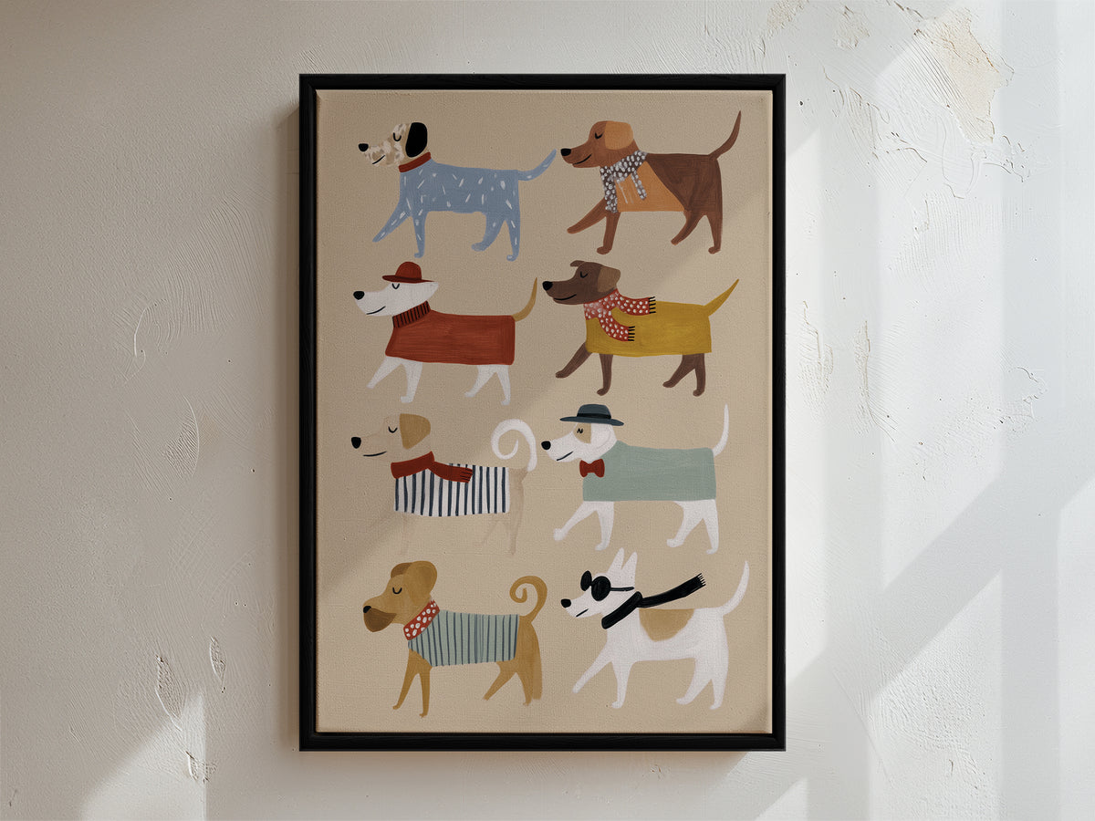 Walkies Framed Canvas