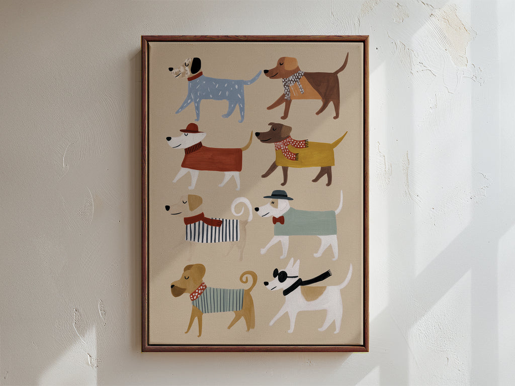 Walkies Framed Canvas