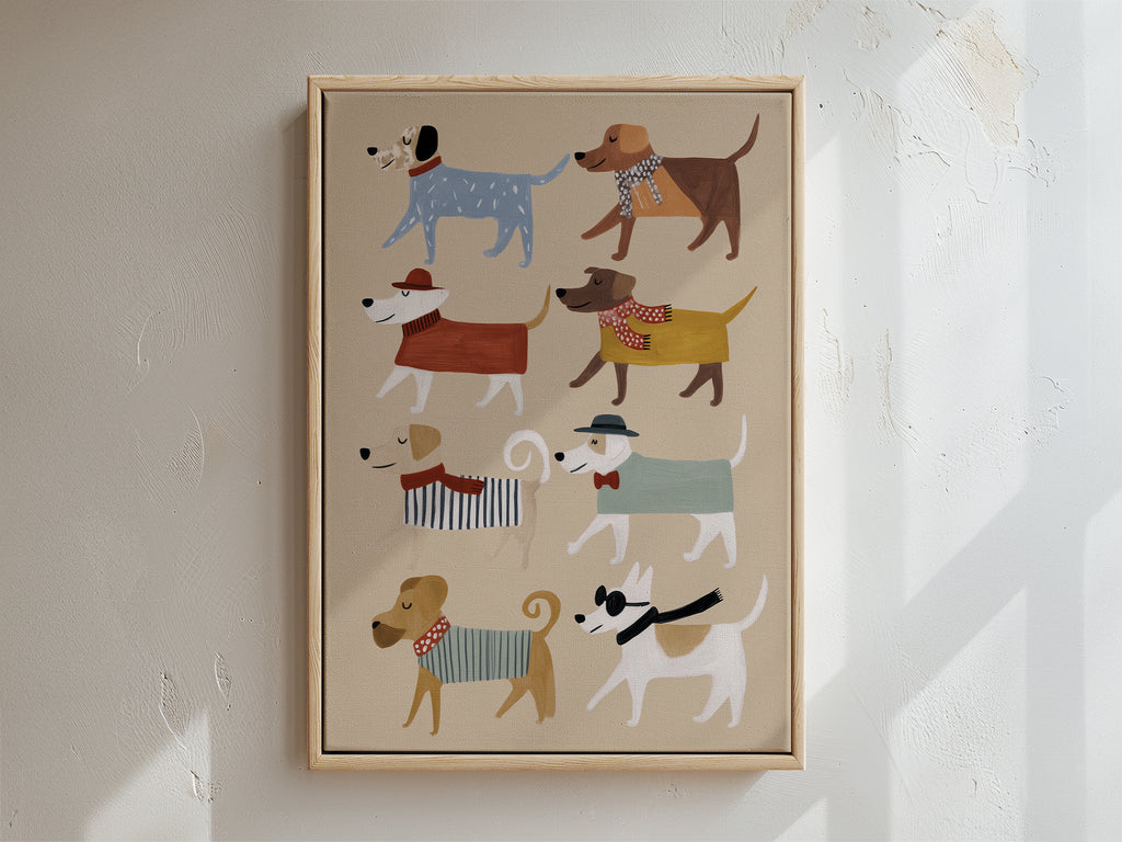 Walkies Framed Canvas