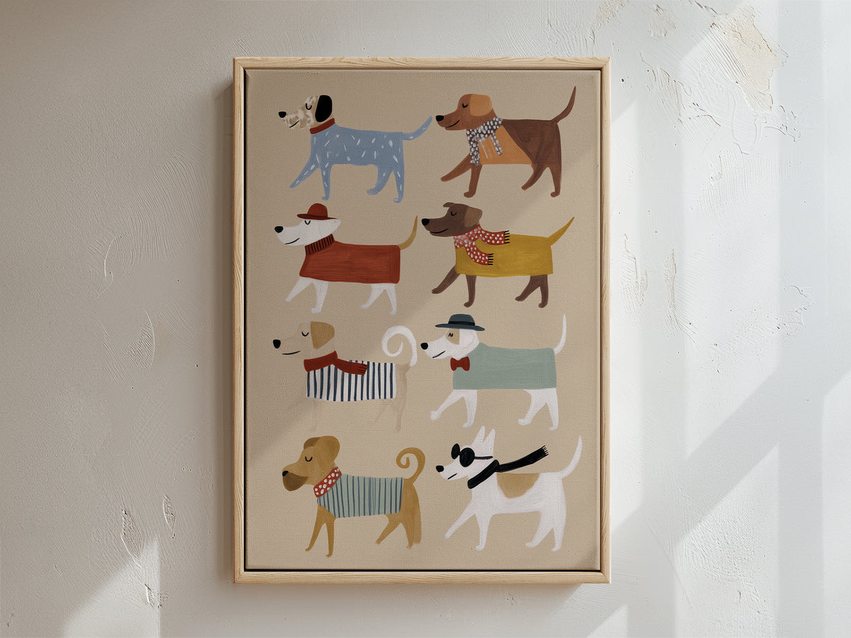 Walkies Framed Canvas