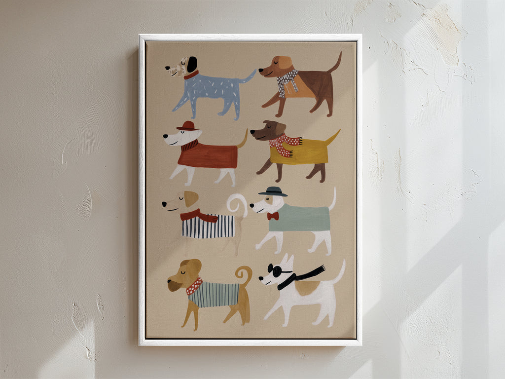 Walkies Framed Canvas