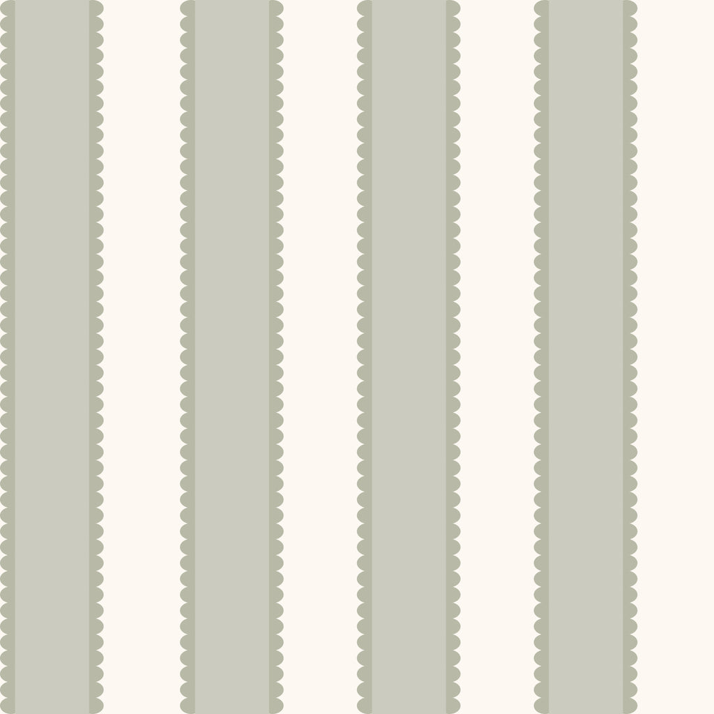 Sage Scalloped Wallpaper