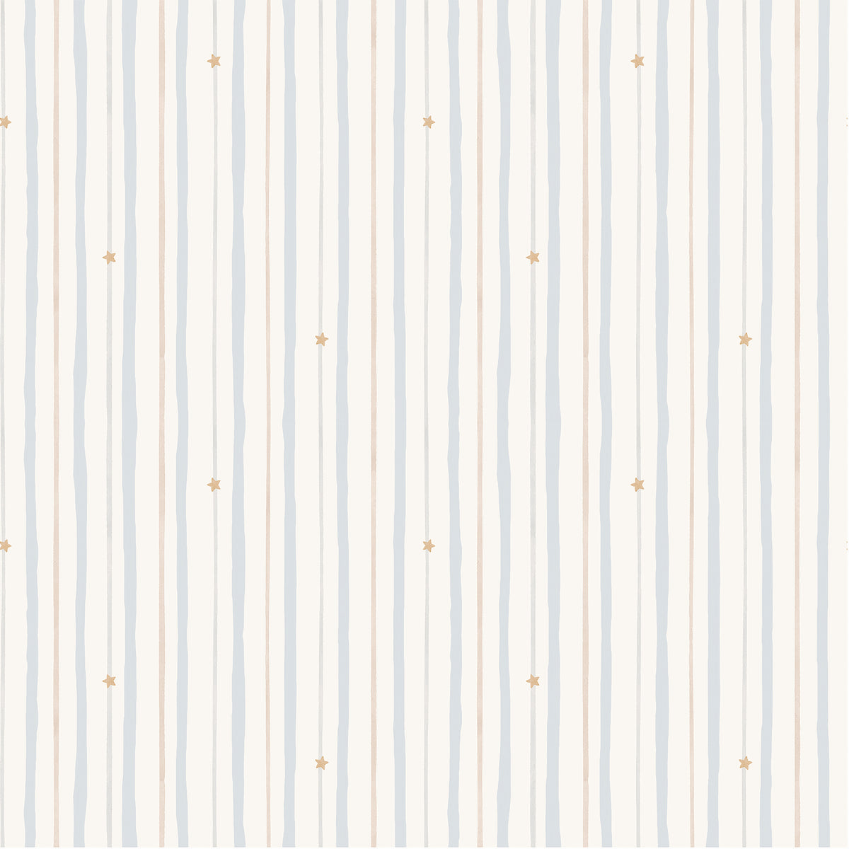 Soft Blue Stripe & Star Wallpaper