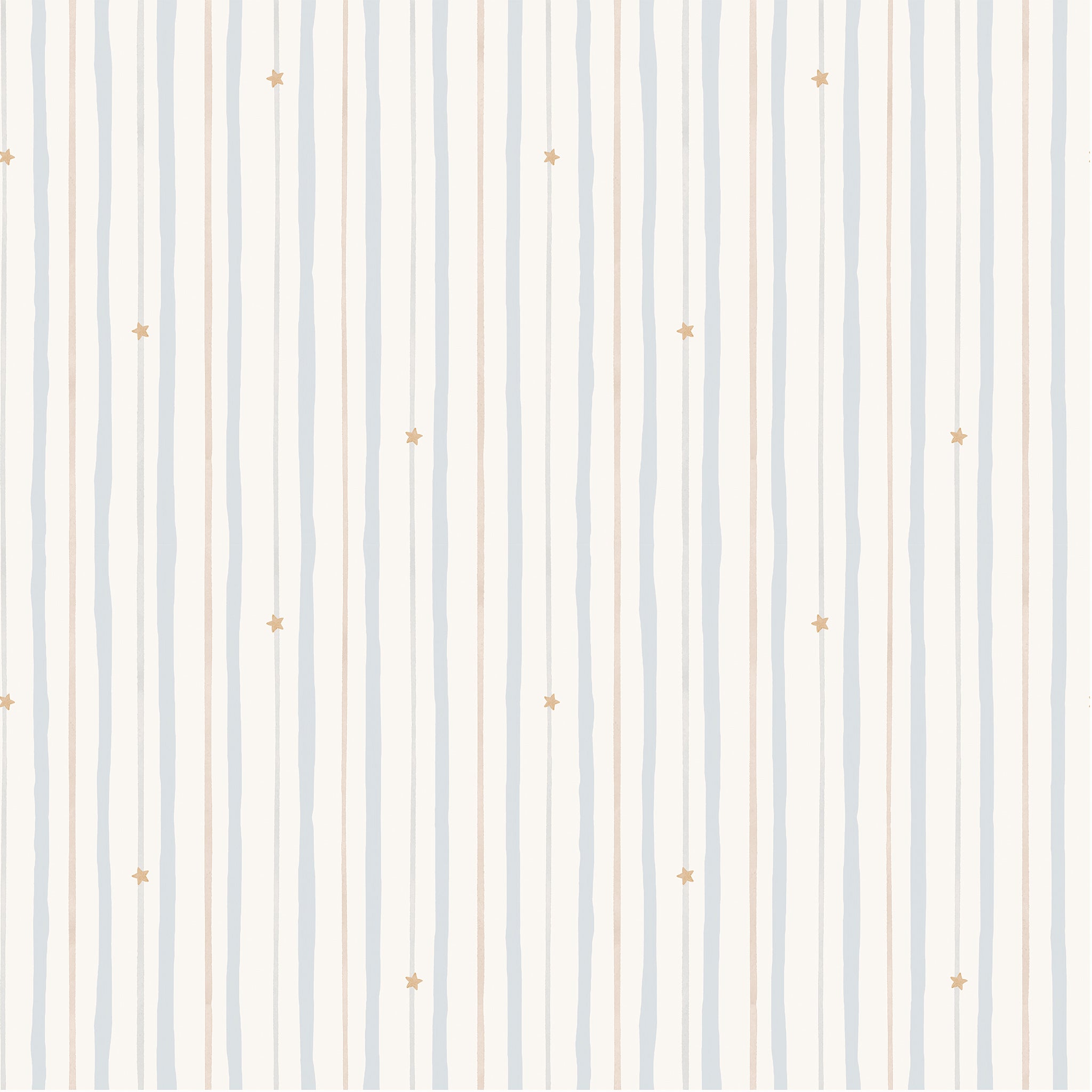 Soft Blue Stripe & Star Wallpaper