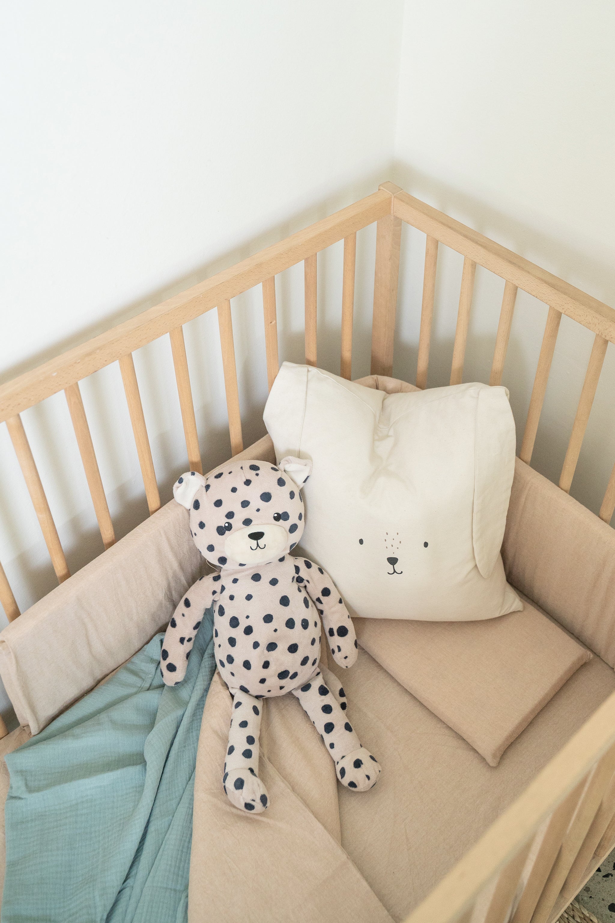 Beige Washed Cotton Cot Duvet