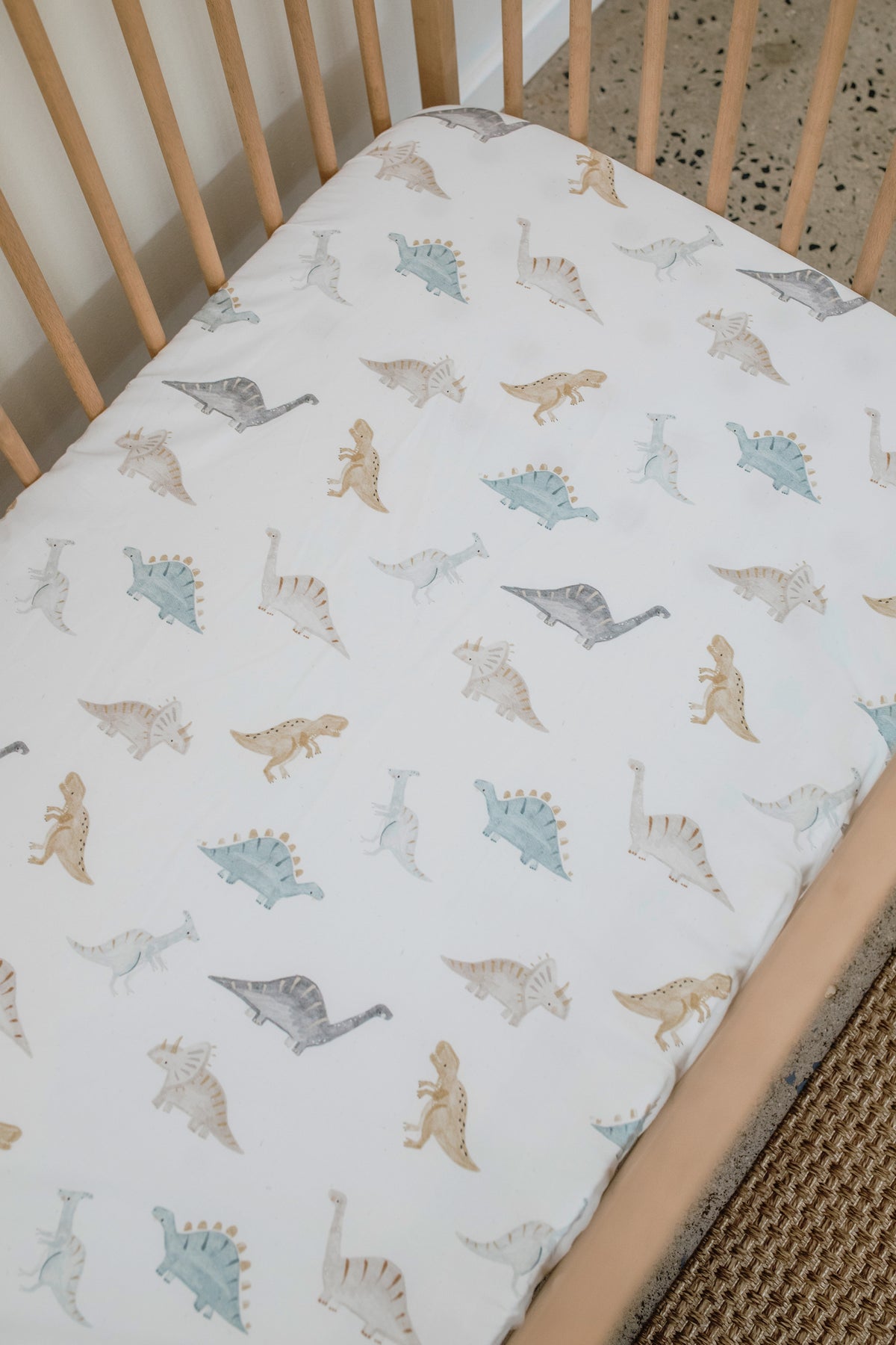 Dino 100% Cotton Cot Fitted Sheet