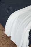 Navy Grid Washed Cotton Duvet
