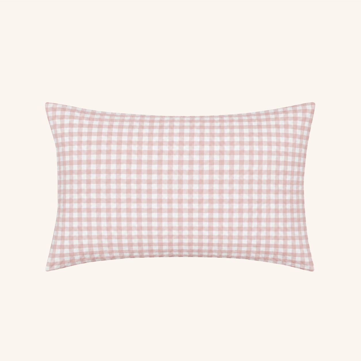Pink Gingham Washed Cotton Pillowcase