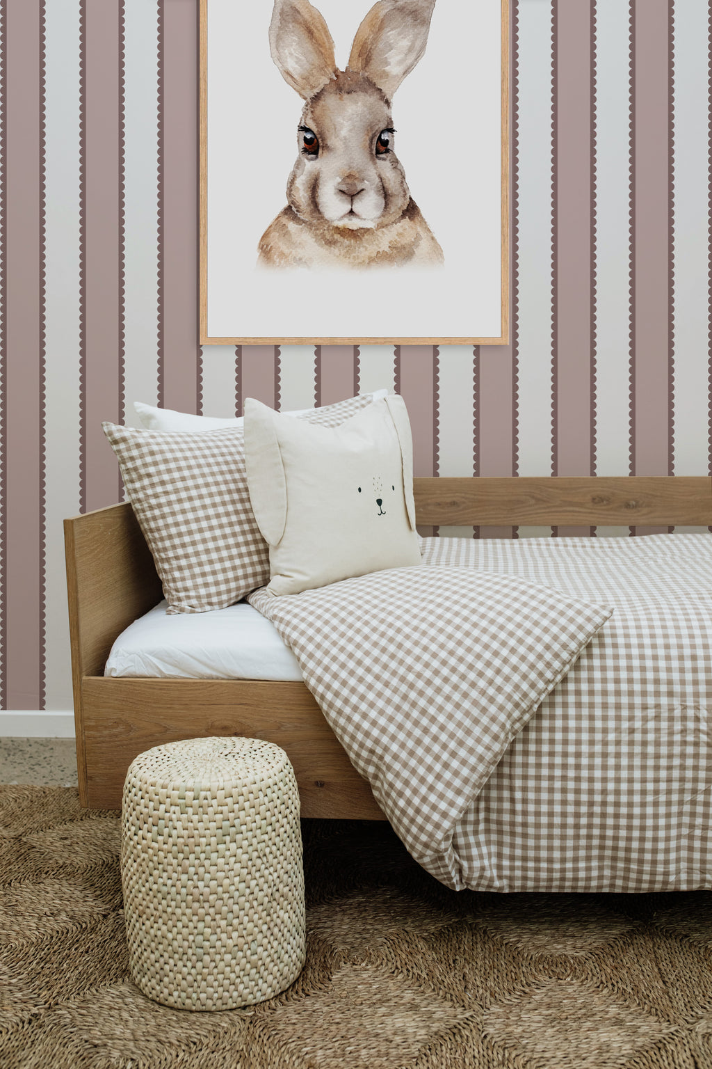 Natural Gingham Washed Cotton Duvet