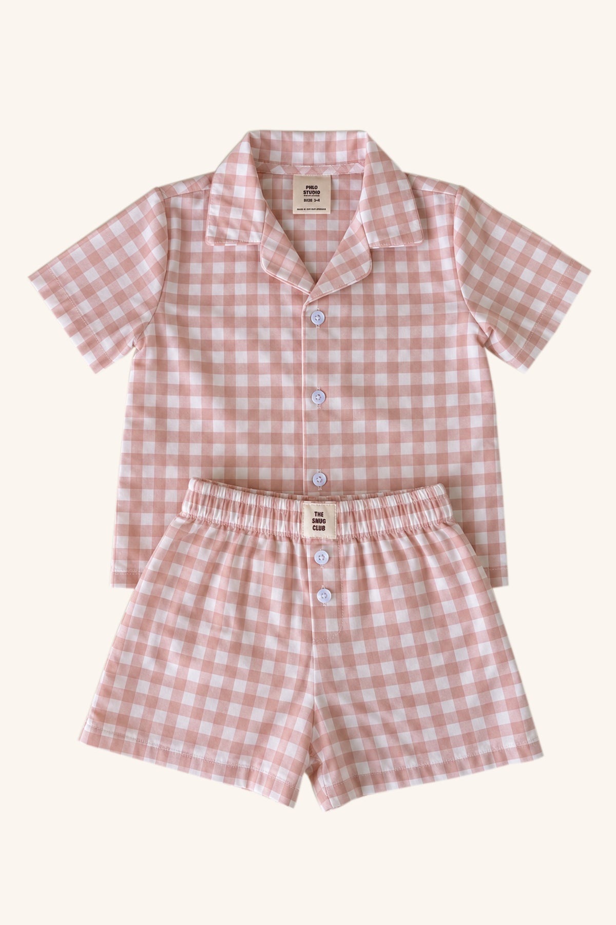 Willow Pink Gingham Short Pj Set
