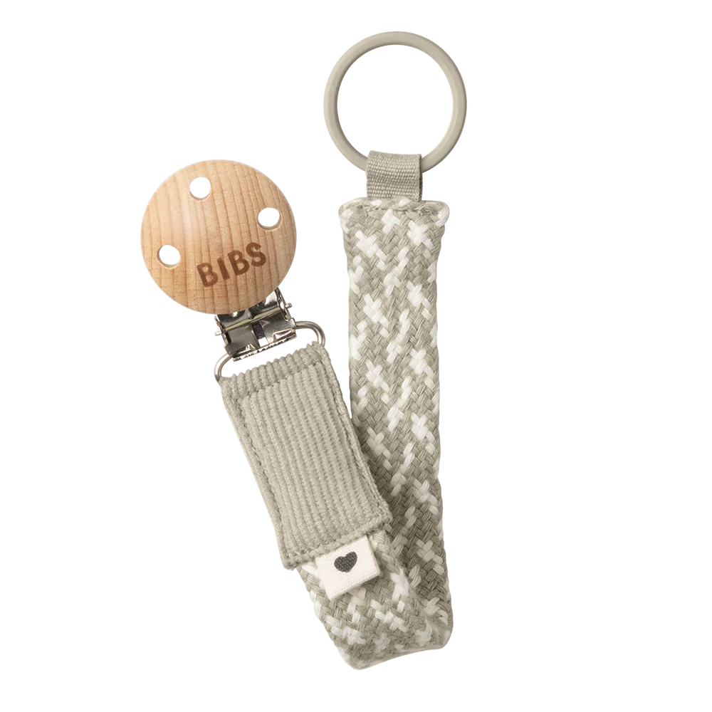 BIBS Pacifier Clip- Sand/Ivory