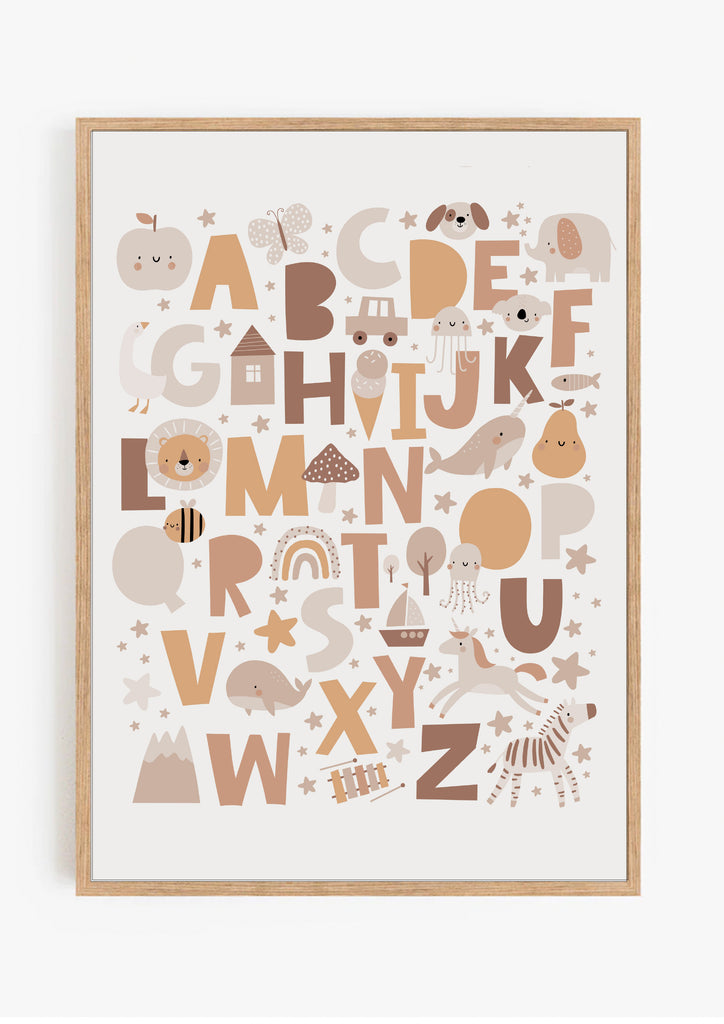 Neutral Alphabet Print