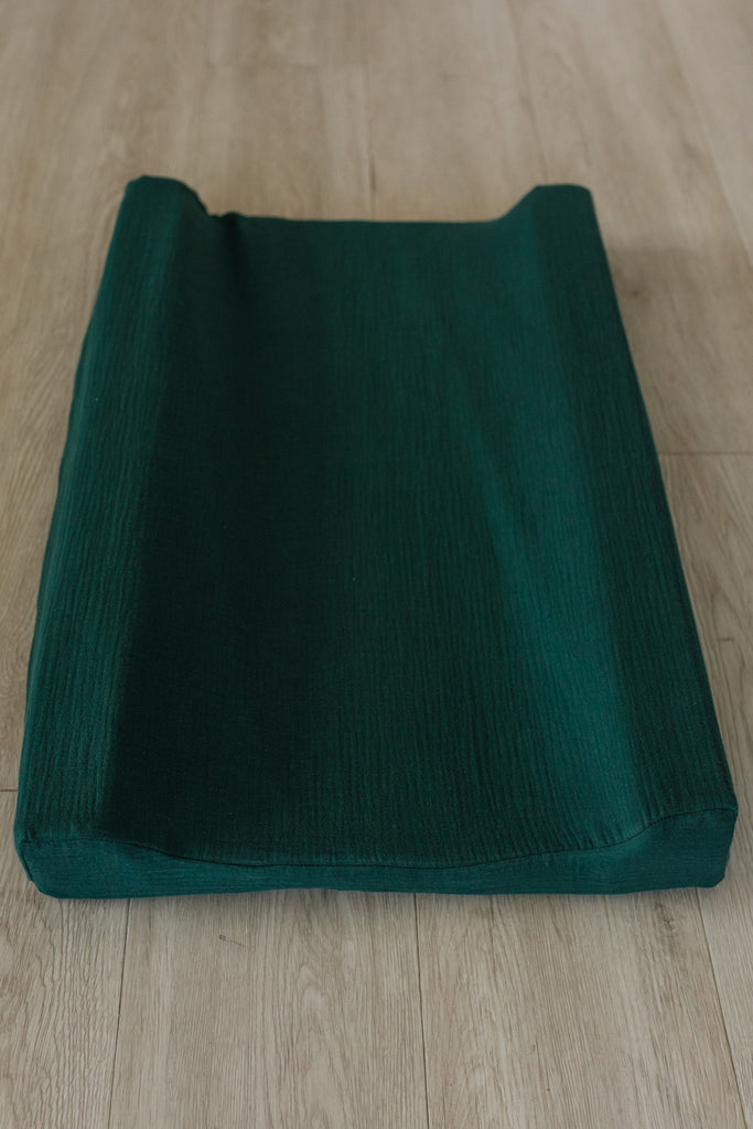 Forest Green Muslin Changing Mat Cover