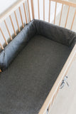 Charcoal Washed Cotton Cot Bumper Cover