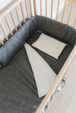 Charcoal Washed Cotton Cot Bumper Cover