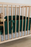 Forest Green Muslin Cot Bumper Cover