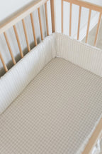 Grid Washed Cotton Cot Bumper Cover