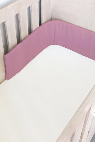 Lavender Pink Muslin Cot Bumper Cover