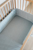 Blue Washed Cotton Cot Bumper Cover