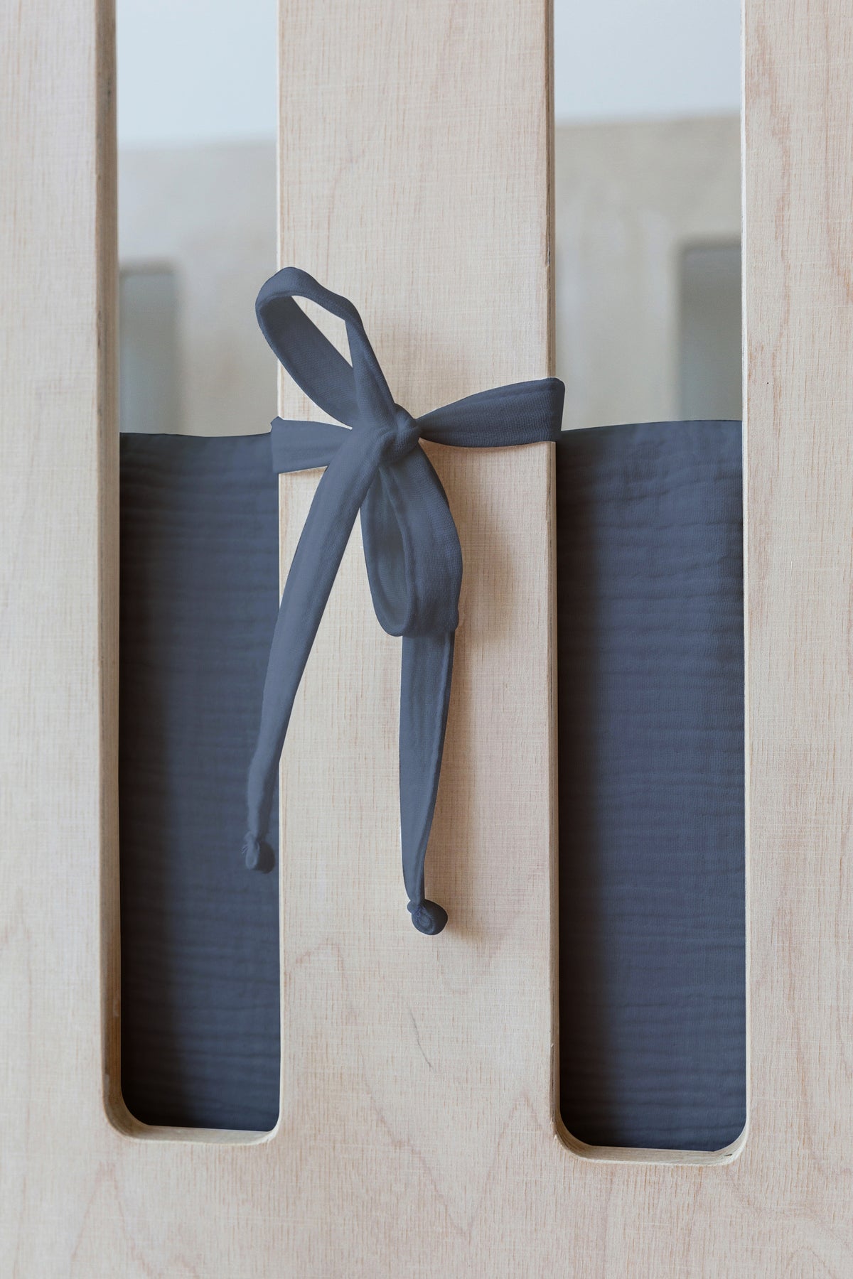 Blue Grey Muslin Cot Bumper