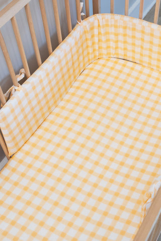 Orange Squares Cot Bumper Cover