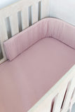 Dusty Pink Muslin Cot Bumper Cover