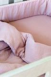 Dusty Pink Muslin Cot Bumper Cover