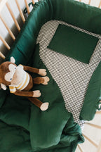 Forest Green Muslin Cot Duvet