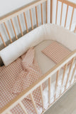 Pink Gingham Washed Cotton Cot Duvet