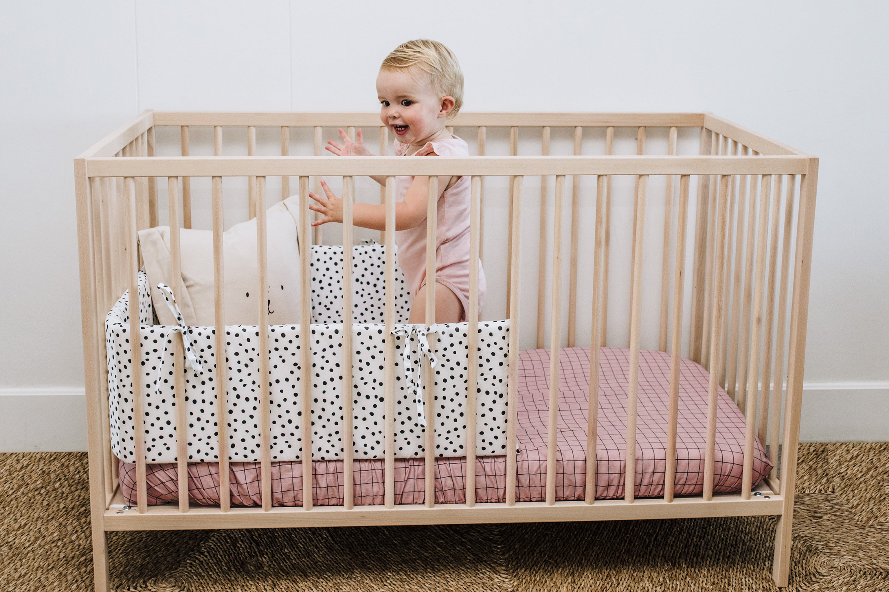 Bold Grid Cot Fitted Sheet
