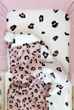 White Leopard Print Cot Fitted Sheet