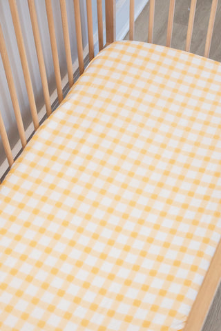 Orange Squares Cot Fitted Sheet