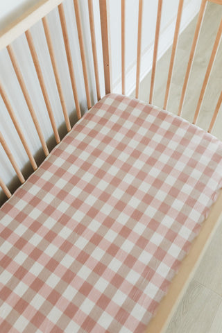 Pretty in Pink Washed Cotton Cot Fitted Sheet