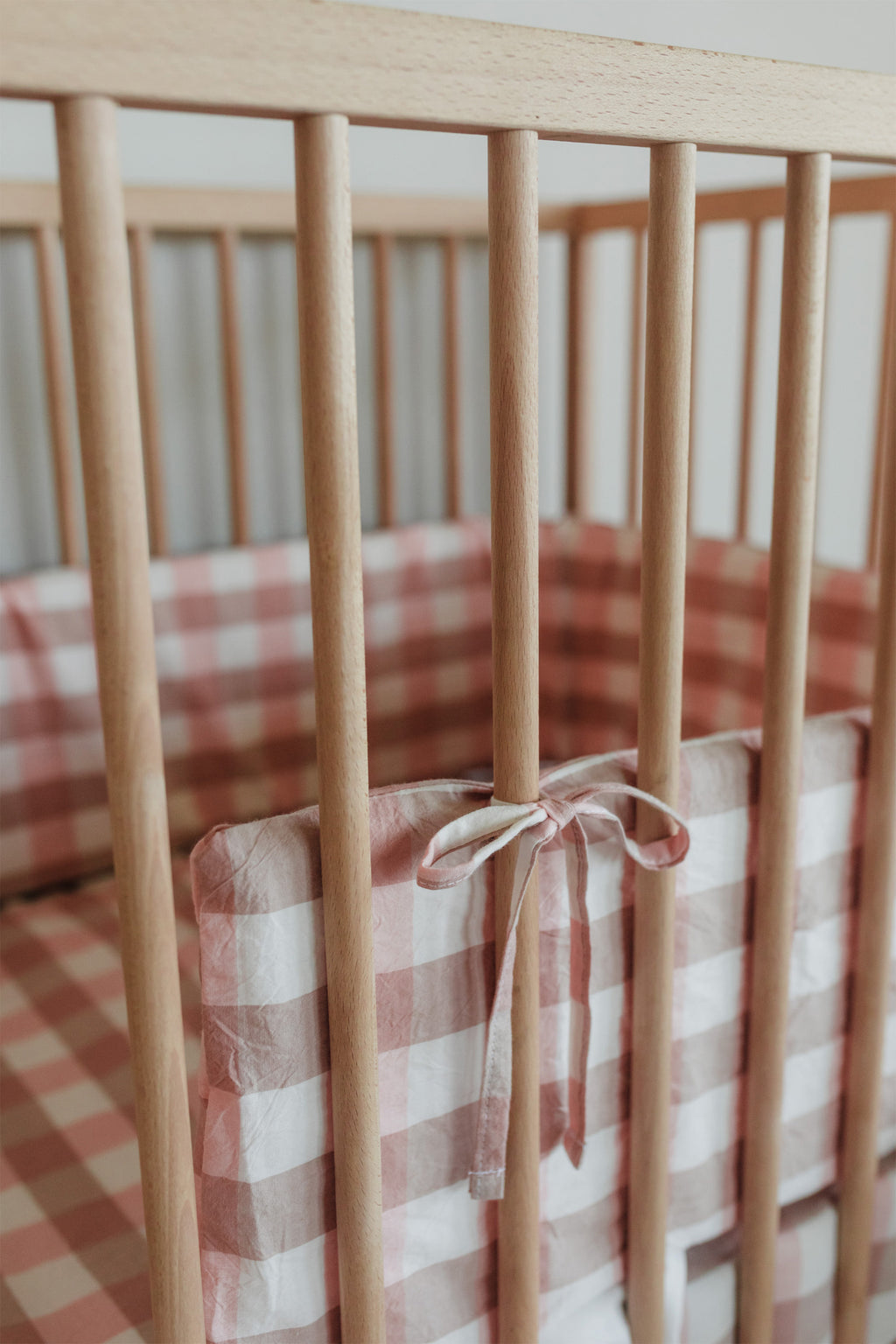 Pretty As A Peach Washed Cotton Cot Bumper Cover
