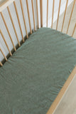 Sage Washed Cotton Cot Fitted Sheet